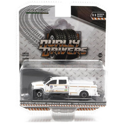 GREENLIGHT CHEVROLET SILVERADO 3500 DOUBLE CABINE UNION PACIFIC RAILROAD 2018 - WHITE 1/64