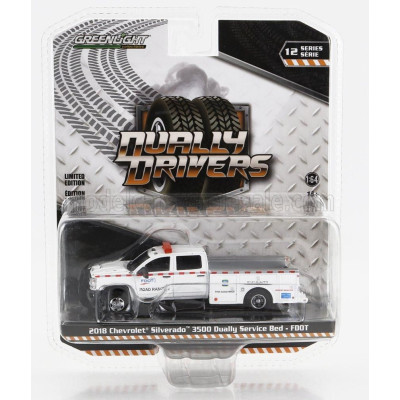 GREENLIGHT CHEVROLET SILVERADO 3500 PICK-UP SERVICE BED FLORIDA 2018 - WHITE 1/64
