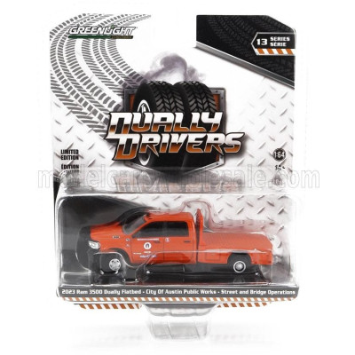 GREENLIGHT DODGE RAM 3500 DOUBLE CABINE PICK-UP AUSTIN PUBLIC WORKS TEXAS 2023 - ORANGE 1/64