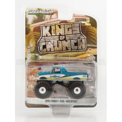 GREENLIGHT FORD USA F-250 PICK-UP BIGFOOT MONSTER TRUCK WILDFOOT 1993 - BLUE WHITE 1/64