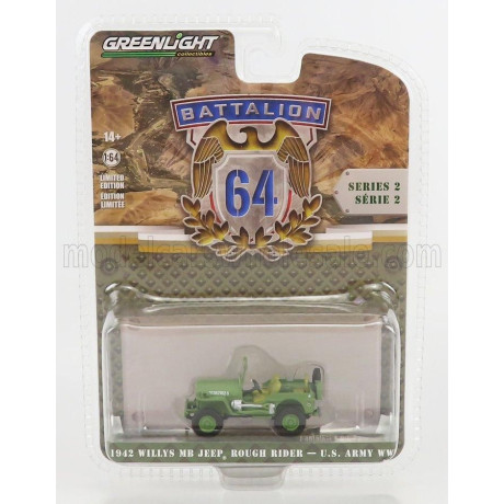 GREENLIGHT JEEP WILLYS MB US ARMY 1942 - MILITARY GREEN 1/64