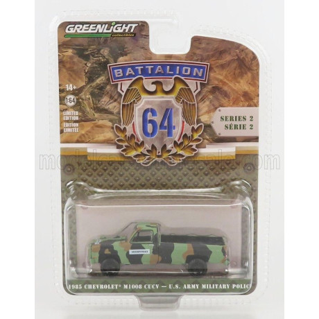 GREENLIGHT CHEVROLET M1008 PICK-UP OPEN CUCV MILITARY POLICE 1985 - CAMOUFLAGE 1/64