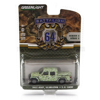 GREENLIGHT JEEP GLADIATOR PICK-UP U.S. ARMY 2022 - MILITARY CAMOUFLAGE 1/64