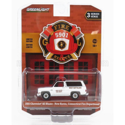 GREENLIGHT CHEVROLET K5 BLAZER CONNECTICUT FIRE ENGINE DEPARTMENT 1995 - WHITE 1/64
