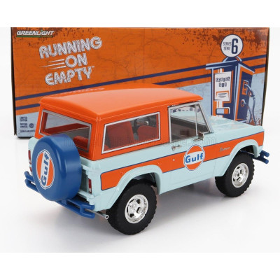 GREENLIGHT FORD USA BRONCO OPEN GULF 1966 - LIGHT BLUE ORANGE 1/24
