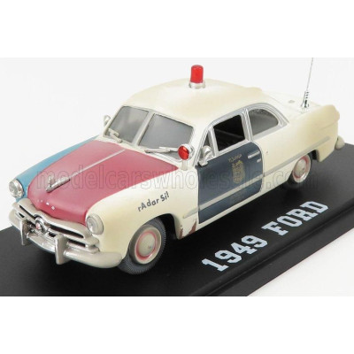 GREENLIGHT FORD USA TIJUANA POLICE MEXICO BORDER PATROL 1949 - WHITE BLACK RED 1/43