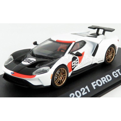 GREENLIGHT FORD USA GT N 98 2021 - TRIBUTE 24h DAYTONA K.MILES L.RUBY 1966 - WHITE CARBON RED 1/43