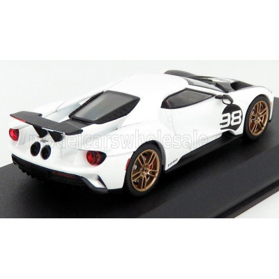 GREENLIGHT FORD USA GT N 98 2021 - TRIBUTE 24h DAYTONA K.MILES L.RUBY 1966 - WHITE CARBON RED 1/43