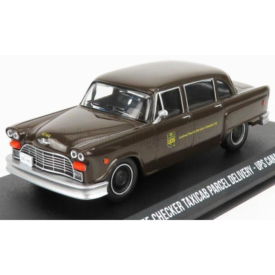 GREENLIGHT CHECKER TAXI CAB UPS CANADA 1975 - BROWN 1/43