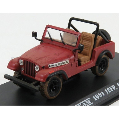 GREENLIGHT JEEP CJ-7 OPEN ANIMAL PRESERVE 1995 THE A-TEAM - RED 1/43