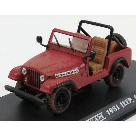 GREENLIGHT JEEP CJ-7 OPEN ANIMAL PRESERVE 1995 THE A-TEAM - RED 1/43
