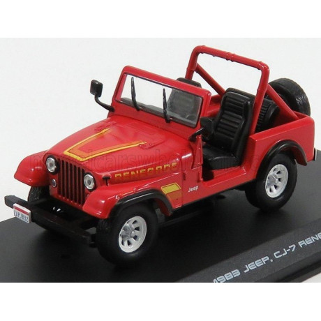 GREENLIGHT JEEP CJ-7 RENEGADE OPEN 1983 - THE TERMINATOR - RED WHITE 1/43