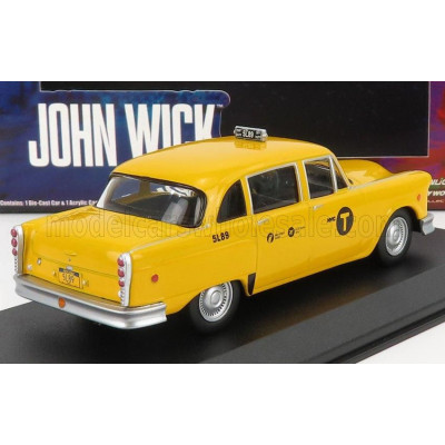 GREENLIGHT CHECKER MARATHON TAXI 1974 - JOHN WICK III PARABELLUM MOVIE - YELLOW 1/43