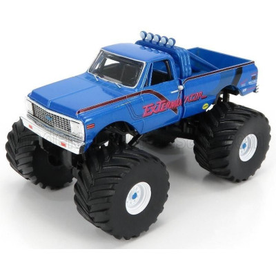 GREENLIGHT CHEVROLET K-10 BIGFOOT MONSTER TRUCK EXTERMINATOR 1972 - BLUE MET 1/43