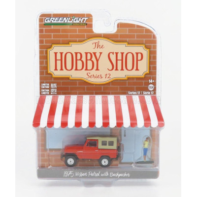 GREENLIGHT NISSAN PATROL WITH BACKPACKER 1975 - RED BEIGE 1/64
