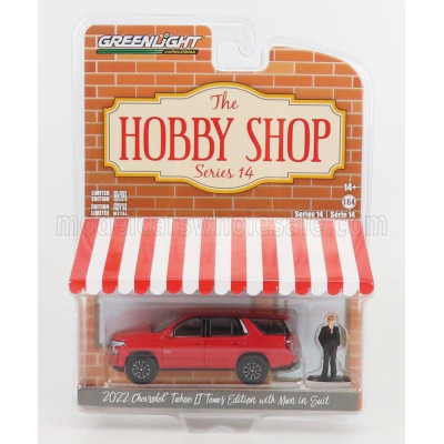 GREENLIGHT CHEVROLET TAHOE TEXAS EDITION WITH MAN IN SUIT 2022 - RED 1/64