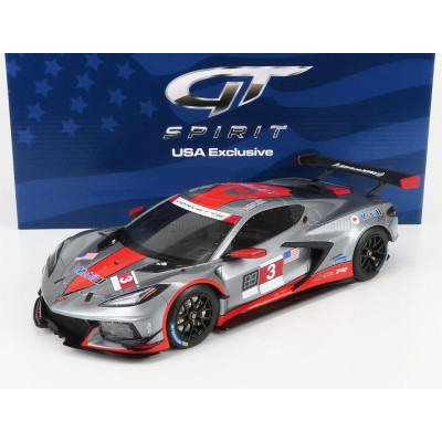 GT SPIRIT CHEVROLET C8.R 5.5L V8 TEAM CORVETTE RACING N 3 12h SEBRING LHD 2021 A.GARCIA - J.TAYLOR - N.CATSBURG - GREY RED 1/18