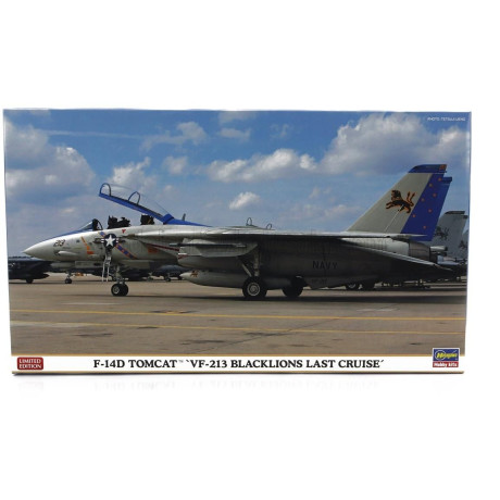 HASEGAWA GRUMMAN F-14D TOMCAT VF-213 BLACKLIONS LAST CRUISE MILITARY AIRPLANE 1974 1/72
