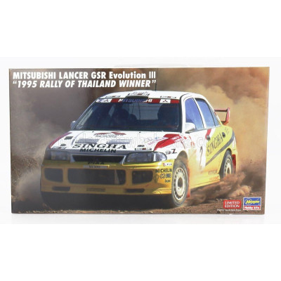 HASEGAWA MITSUBISHI LANCER GSR EVOLUTION III N 2 WINNER RALLY THAILAND 1995 1/24
