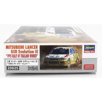HASEGAWA MITSUBISHI LANCER GSR EVOLUTION III N 2 WINNER RALLY THAILAND 1995 1/24