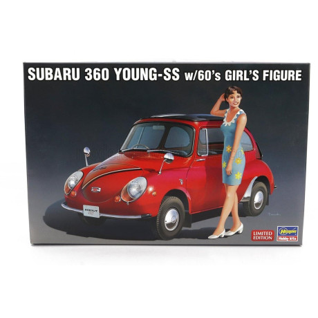 HASEGAWA SUBARU 360 YOUNG-SS WITH GIRL FIGURE 1958 1/24