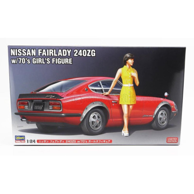 HASEGAWA NISSAN FAIRLADY 240ZG COUPE WITH 70s GIRL FIGURE 1972 1/24