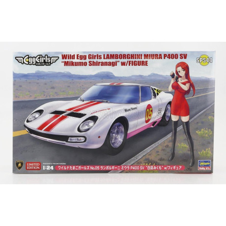 HASEGAWA LAMBORGHINI MIURA P400 SV WITH EGG GIRL MIKUMO IRANAGI 1972 1/24
