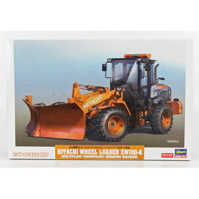 HASEGAWA HITACHI FIAT ZW100-6 RUSPA GOMMATA TRACTOR - SCRAPER - SPAZZANEVE - SNOWPLOW 1/35