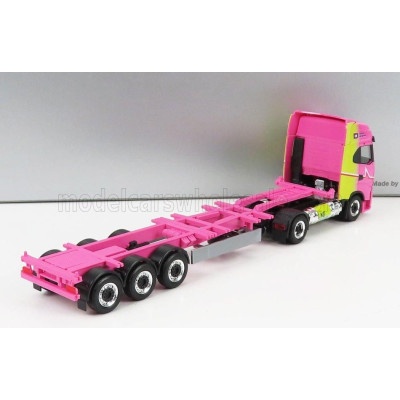HERPA IVECO FIAT S-WAY TRUCK LNG HANNIBAL TRANSPORTS 2020 - WITHOUT EUCON CONTAINER - PINK YELLOW 1/87