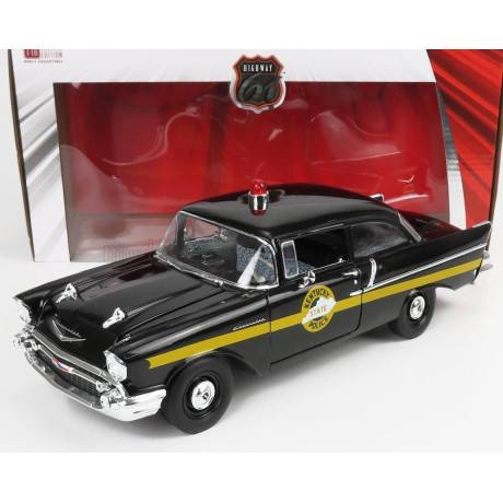 HIGHWAY61 CHEVROLET 150 SEDAN KENTUCKY STATE POLICE 1957 - BLACK 1/18