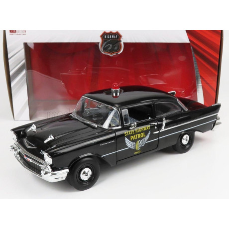 HIGHWAY61 CHEVROLET 150 SEDAN OHIO STATE PATROL POLICE 1957 - BLACK 1/18