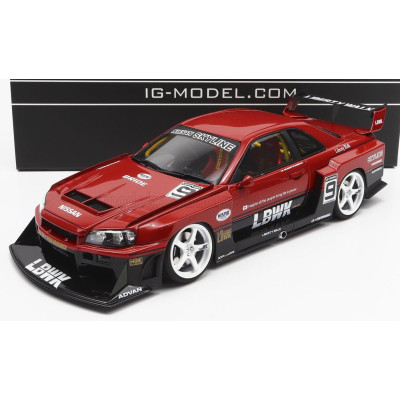 IGNITION MODEL NISSAN SKYLINE LB-ER34 N 9 SUPER SILHOUETTE LBWK 1996 - RED BLACK 1/18