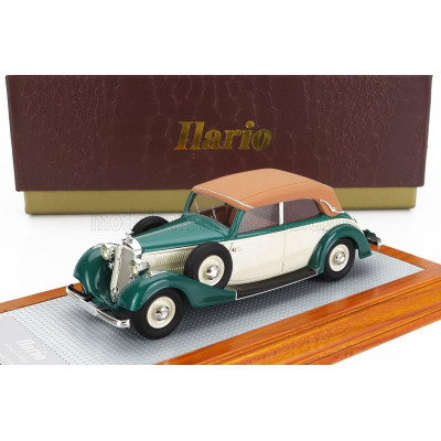 ILARIO MODEL HORCH 830 BL CABRIOLET CLOSED 1936 - GREEN BEIGE BROWN 1/43