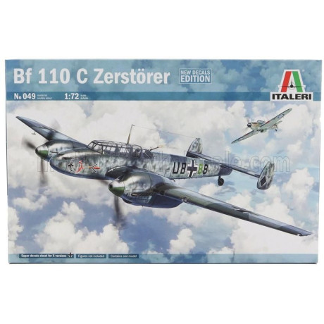 ITALERI MESSERSCHMITT BF 110C ZERSTORER MILITARY AIRPLANE 1941 1/72