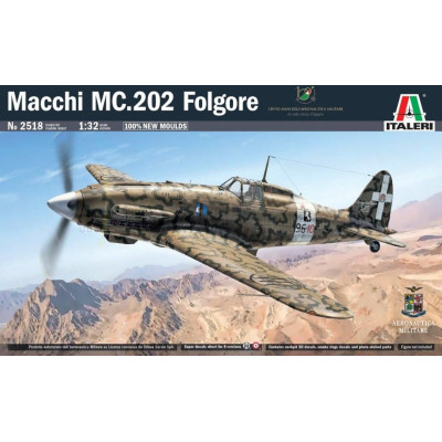 ITALERI MACCHI MC.202 FOLGORE AIRPLANE WWII ITALIA MILITARY (DECAL PER 8 VERSIONI) 1940 1/32