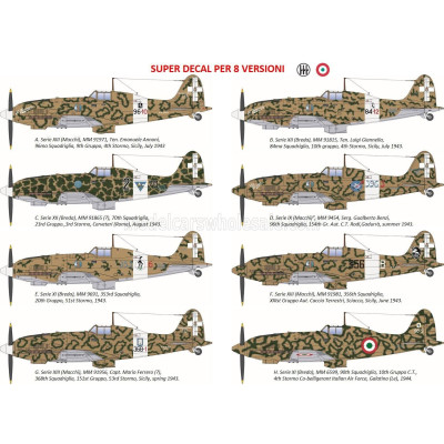 ITALERI MACCHI MC.202 FOLGORE AIRPLANE WWII ITALIA MILITARY (DECAL PER 8 VERSIONI) 1940 1/32
