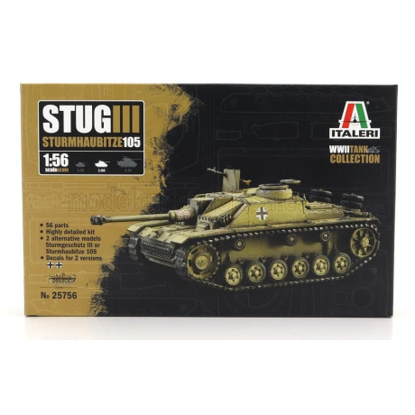 ITALERI TANK STUG III STURMHAUBITZE 105 MILITARY 1944 1/56