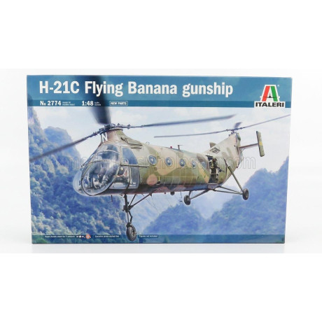 ITALERI PIASECKI H21-C FLYNING BANANA GUNSHIP HELICOPTER MILITARY 1952 1/48