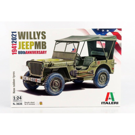 ITALERI JEEP WILLY MB US ARMY MILITARY SOFT-TOP 1942 1/24