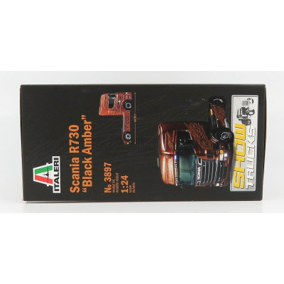 ITALERI SCANIA R730 TRACTOR TRUCK BLACK AMBER 2-ASSI 2011 1/24