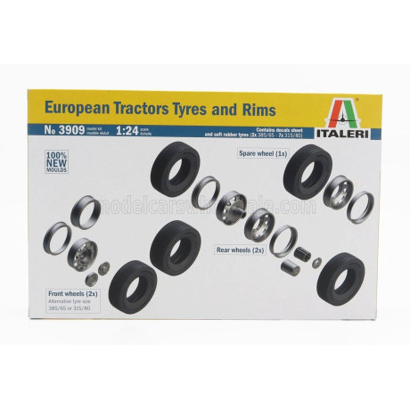 ITALERI ACCESSORIES SET 8X EUROPEAN TIRES AND RIMS FOR TRUCK 1/24