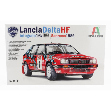 ITALERI LANCIA DELTA HF INTEGRALE 16V MARTINI N 1 WINNER RALLY SANREMO 1989 MIKI BIASION - TIZIANO SIVIERO + N 5 RALLY SANREMO 1