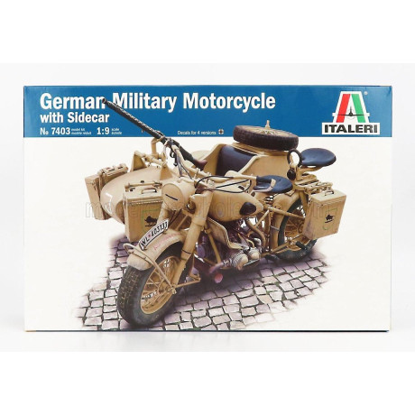 ITALERI BMW R75 WITH SIDECAR GERMAN MILITARY 1941 1/9