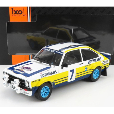 IXO MODELS FORD ENGLAND ESCORT RS MKII TEAM ROTHMANS N 7 RALLY ACROPOLIS 1979 R.CLARK - J.PORTER - WHITE YELLOW BLUE 1/18
