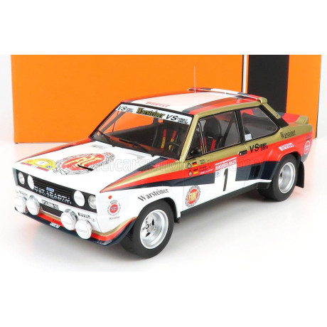 IXO MODELS FIAT 131 ABARTH N 1 RALLY HUNSRUCK 1980 W.ROHRL - C.GEISTDOERFER - WHITE BLACK RED 1/18