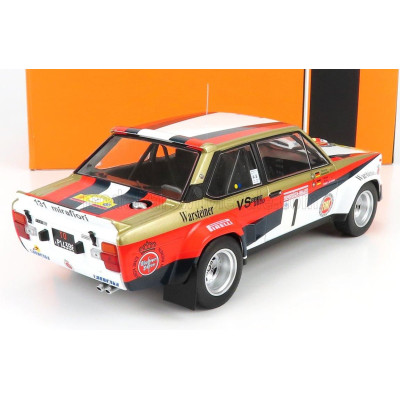 IXO MODELS FIAT 131 ABARTH N 1 RALLY HUNSRUCK 1980 W.ROHRL - C.GEISTDOERFER - WHITE BLACK RED 1/18