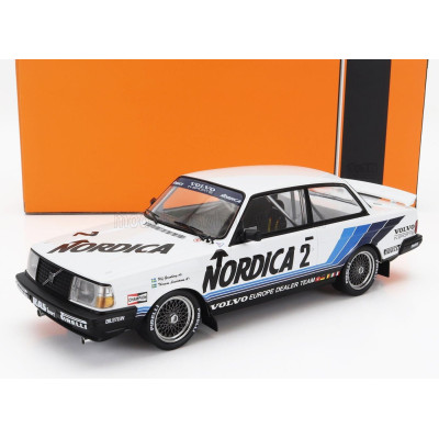 IXO MODELS VOLVO 240 TURBO TEAM NORDICA RAS SPORT N 2 BRNO ETCC 1986 U.GRANBERG - T.LINDSTROM - WHITE LIGHT BLUE 1/18