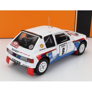 IXO MODELS PEUGEOT 205 T16 N 6 RALLY MONTECARLO 1985 T.SALONEN - S.HARJANNE - WHITE BLUE RED 1/24