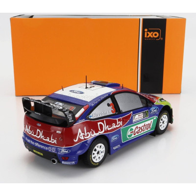 IXO MODELS FORD ENGLAND FOCUS RS WRC09 N 3 2nd RALLY SARDINIA ITALY 2009 M.HIRVONEN - J.LEHTINEN - BLUE RED GREEN 1/24