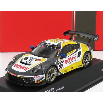IXO MODELS PORSCHE 911 991 4.0L GT3 TEAM ROWE RACING N 99 24h SPA 2020 K.BACHLER - D.WERNER - J.ANDLAUER - YELLOW WHITE GREY 1/4